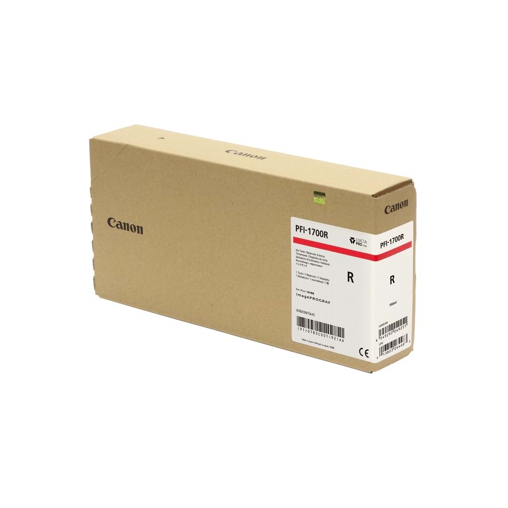 Canon PFI-1700 R (Red) Kırmızı Plotter Orijinal Mürekkep Kartuş 700 ml. (0783C001)