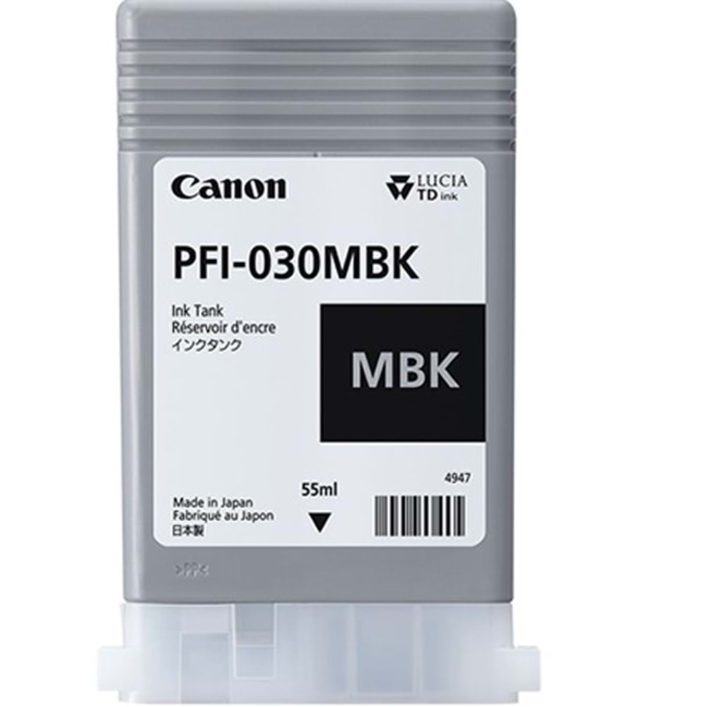 Canon PFI-030 MBK (Matt Black) Mat Siyah Orijinal Mürekkep Kartuş 55 ml.(3488C001)