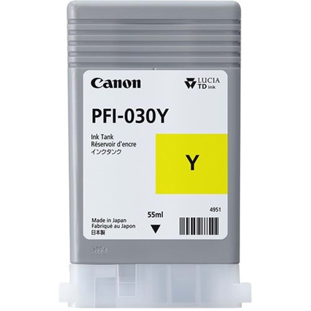 Canon PFI-030 Y (Yellow) Sarı Orijinal Mürekkep Kartuş 55 ml. (3492C001)