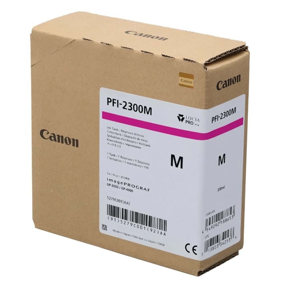 Canon PFI-2300 M (Magenta)) Kırmızı Orijinal Mürekkep Kartuş 330 ml. (5279C001)