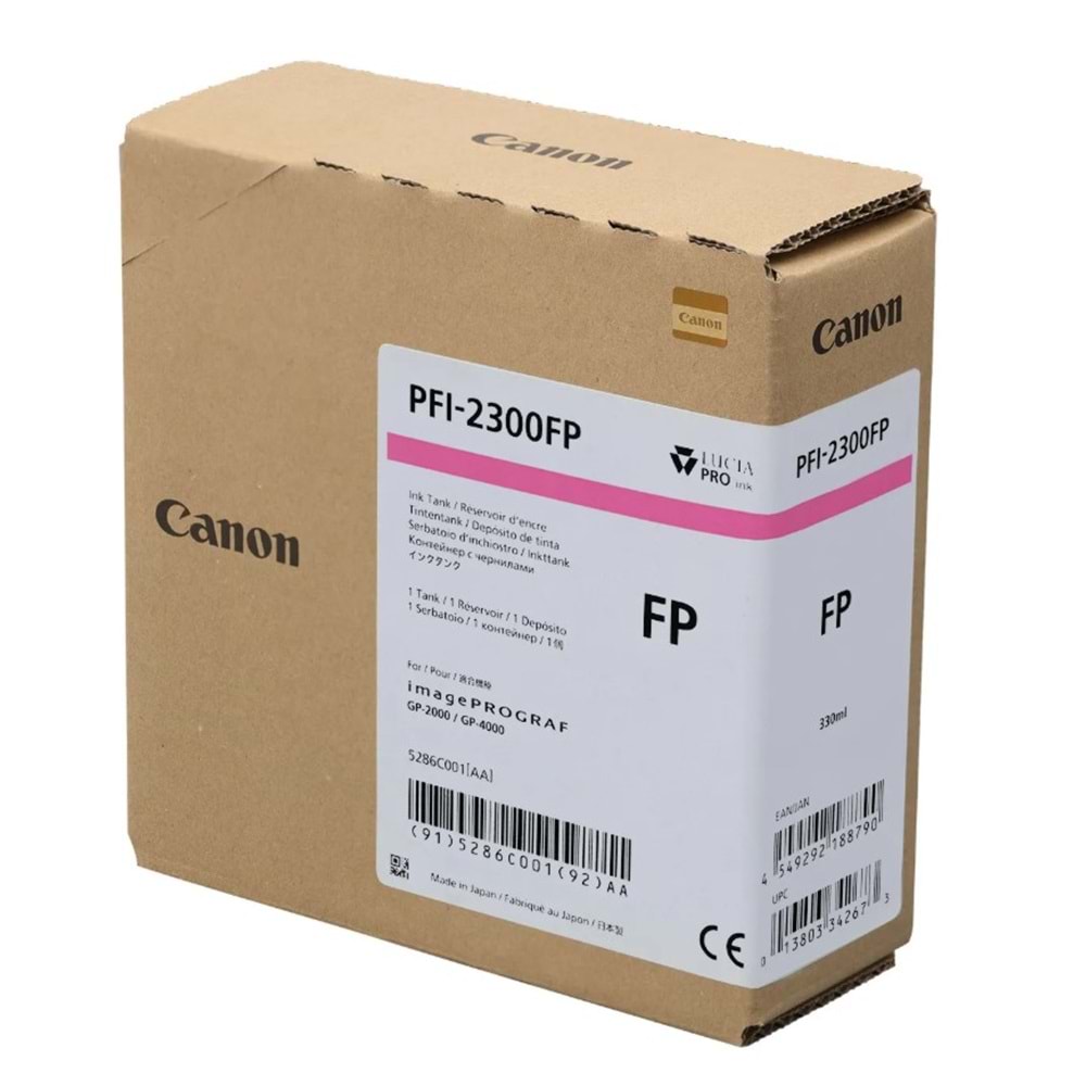 Canon PFI-2300 FP (Fluorescent Pink) Floresan Pempe Orijinal Mürekkep Kartuş 330 ml. (5286C001)
