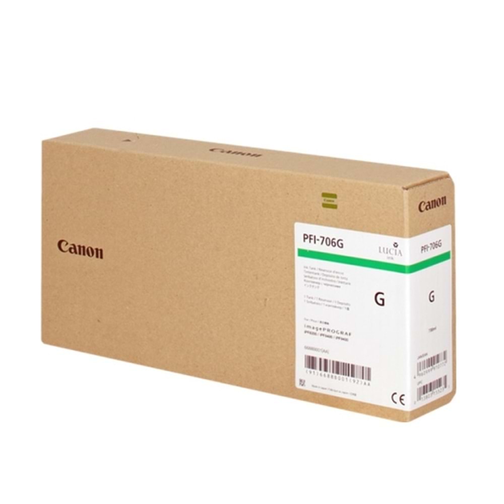 Canon PFI-706 G (Green) Yeşil Plotter Orijinal Mürekkep Kartuş 700 ml. (6688B001)