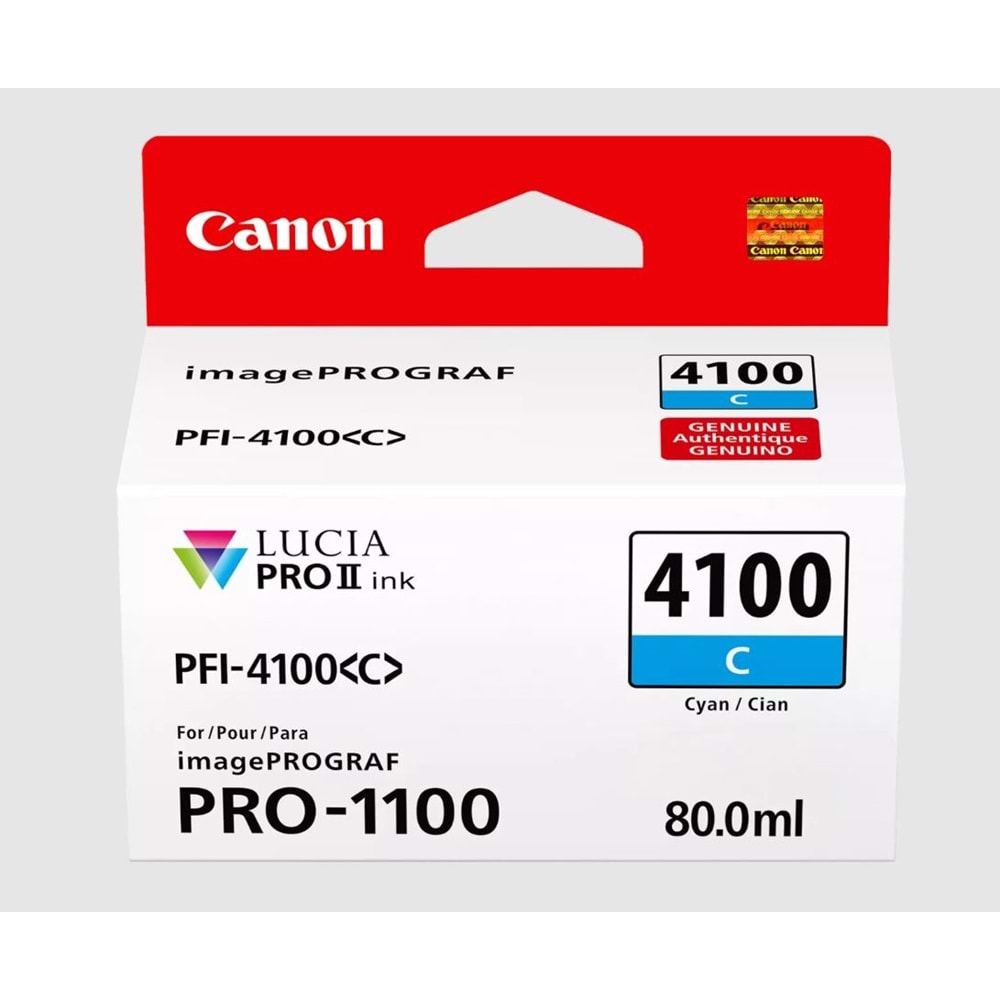Canon PFI-4100 Cyan (C) 80 ml. Mürekkep Kartuş (6778C002)