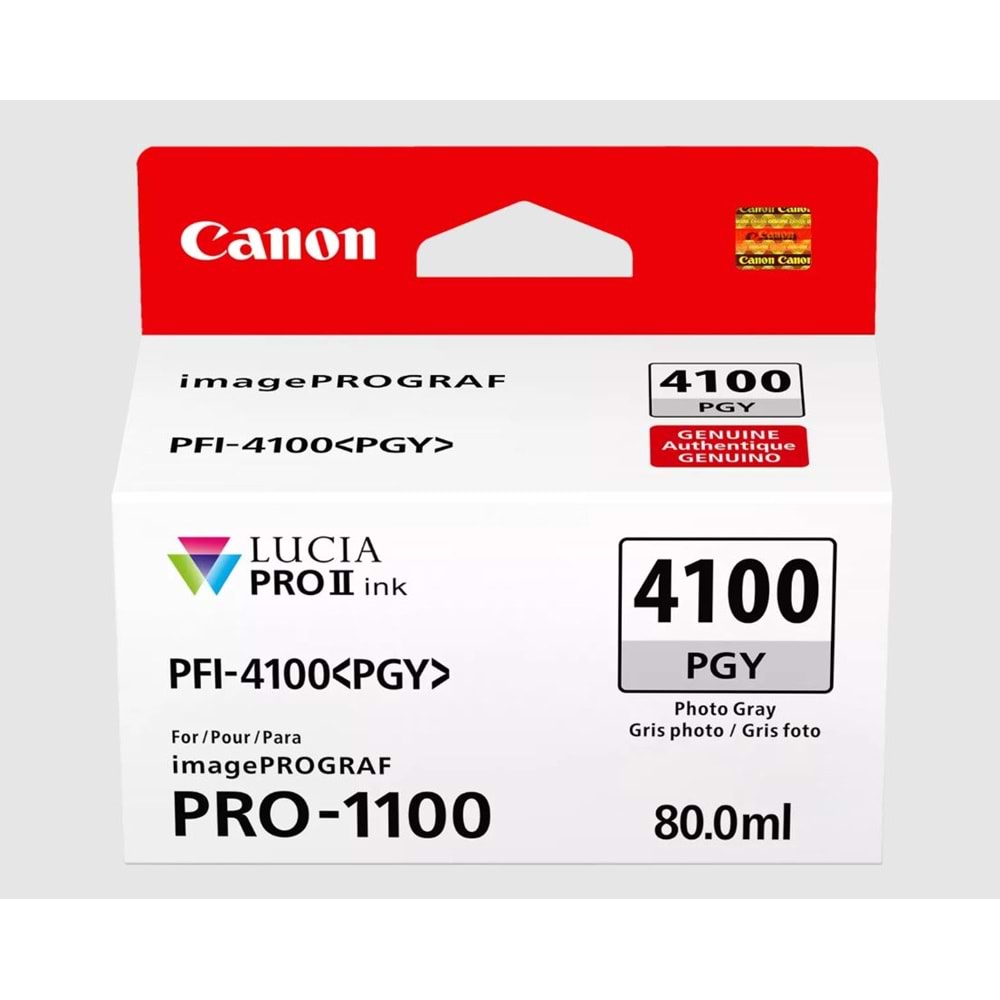 Canon PFI-4100 Fotoğraf Gri (PGY) 80 ml. Mürekkep Kartuş (6784C002)