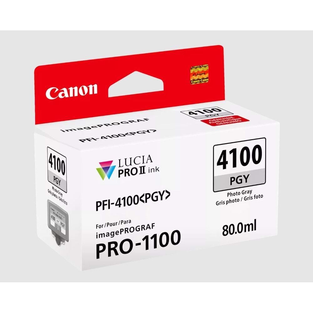 Canon PFI-4100 Fotoğraf Gri (PGY) 80 ml. Mürekkep Kartuş (6784C002)