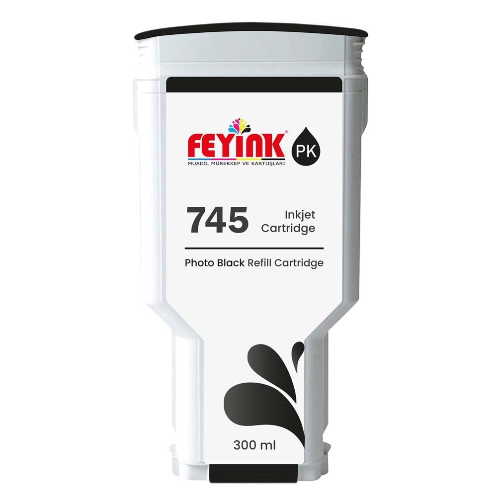 Feyink® HP 745 Photo Black (PK) Orijinal Mürekkep Dolumlu Feyink Kartuş 300 ml Fotoğraf Siyahı