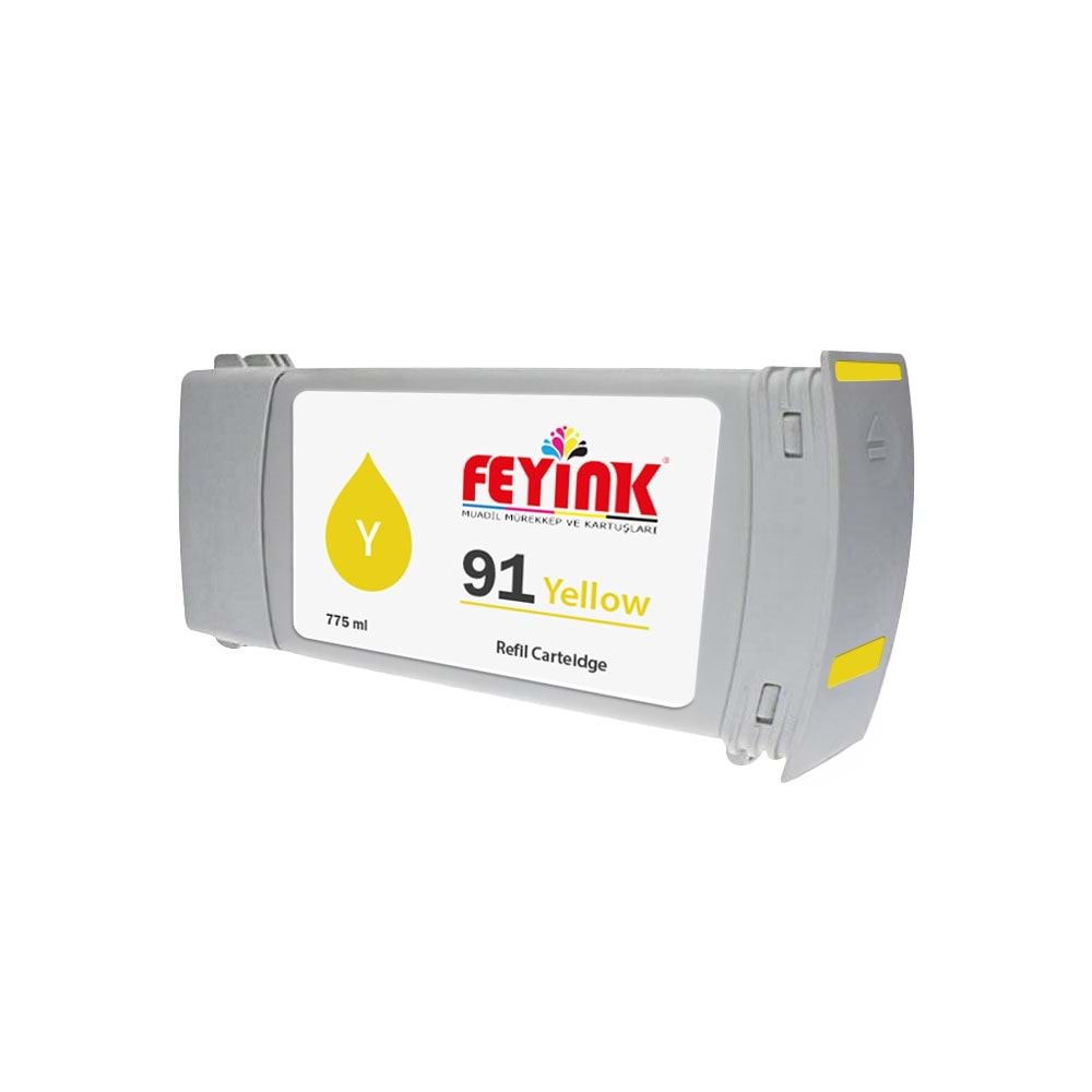 Feyink® Hp 91 Yellow (Y) Muadil Feyink Kartuş 775ml Designjet