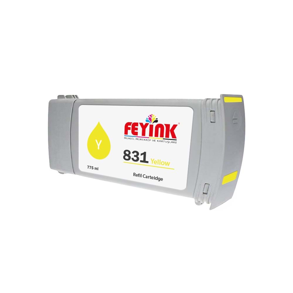 Feyink® Hp Latex 831C Yellow (Y) Orijinal Mürekkep Dolumlu Feyink Kartuş 775ml