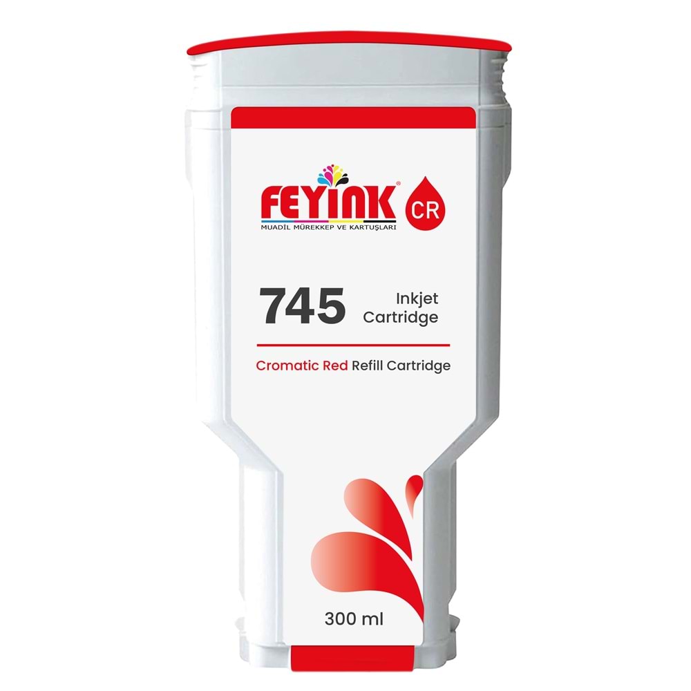 Feyink® HP 745 Chromatic Red (CR) Orijinal Mürekkep Dolumlu Feyink Kartuş 300 ml Kromatik Kırmızı