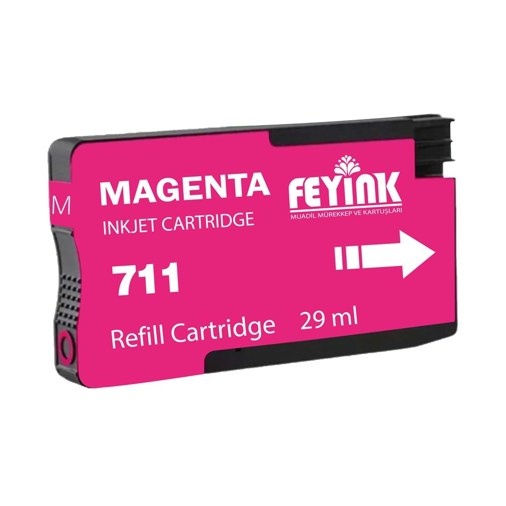 Feyink® HP 711 Magenta (M) Orijinal Mürekkep Dolumlu Feyink Kartuş 29ml Kırmızı