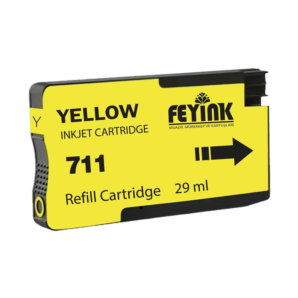 Feyink® HP 711 Yellow (Y) Orijinal Mürekkep Dolumlu Feyink Kartuş 29ml Sarı
