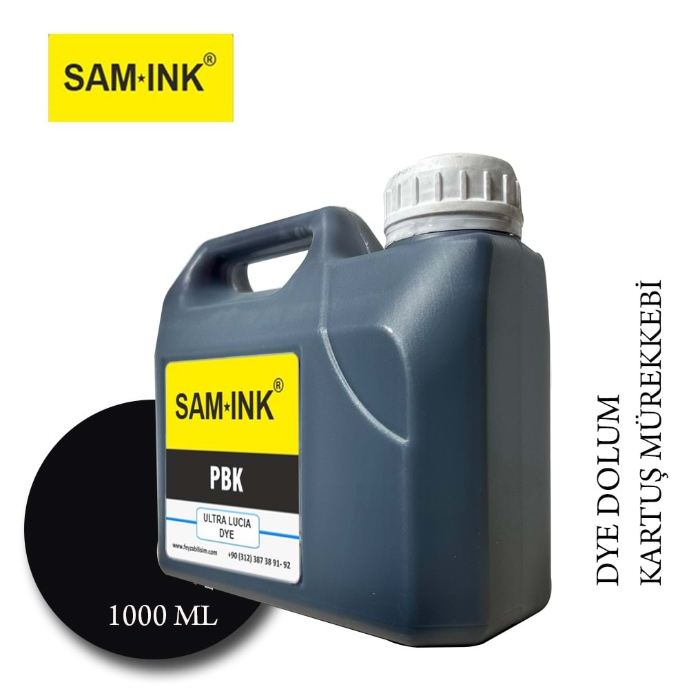 Feyink® Samink Canon Pro Serisi Plotter DYE Kartuş Dolum Mürekkebi PFI-1300-1700 Photo Black 1000ml