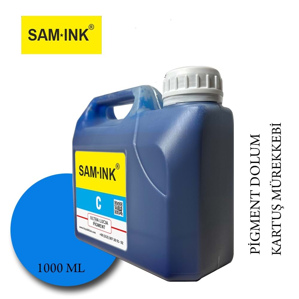 Feyink® Samink Canon Lucia TM-TX Serisi Plotter Pigment Kartuş Dolum Mürekkebi C (Cyan) -1000ml-