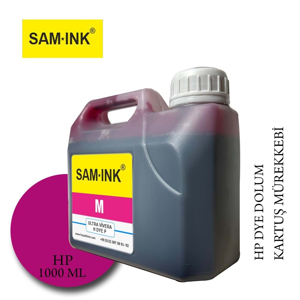 Feyink® Samink Hp Vivera T Plotter DYE Kartuş Dolum Mürekkebi M Magenta1000ml