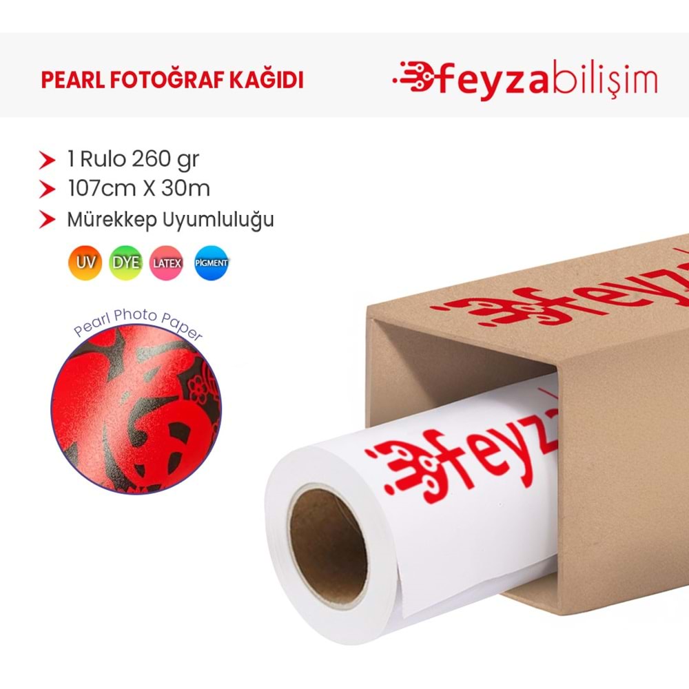 PlotterSarf® Microporous (Pearl) RC Fotoğraf Kağıdı Waterprof 260gr 107cm x30mt (1 Rulo)