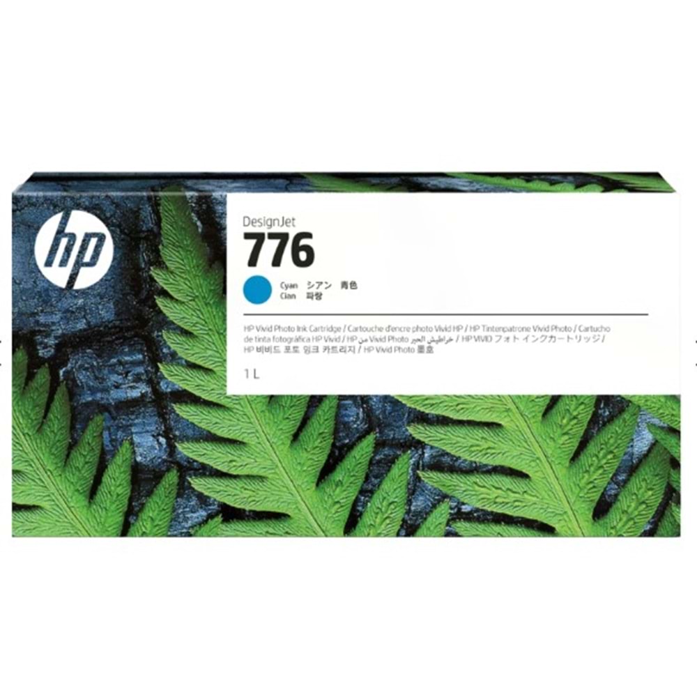 HP 776 Cyan 1 litre Camgöbeği Orijinal Mürekkep Kartuşu (1XB09A)