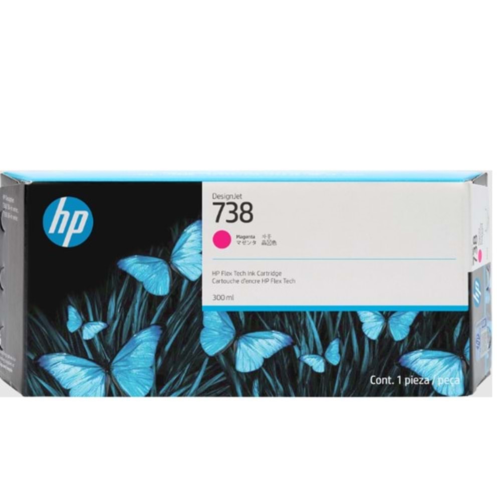 HP 738 Magenta 300 ml. Macenta DesignJet Orijinal Mürekkep Kartuşu (676M7A)