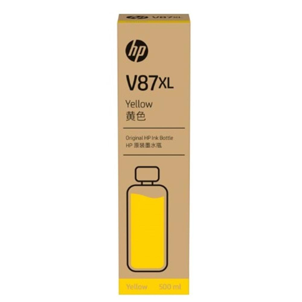 HP V87XL Yellow 500 ml. Sarı Şişeli Orijinal Mürekkep Kartuşu (7FN96A)
