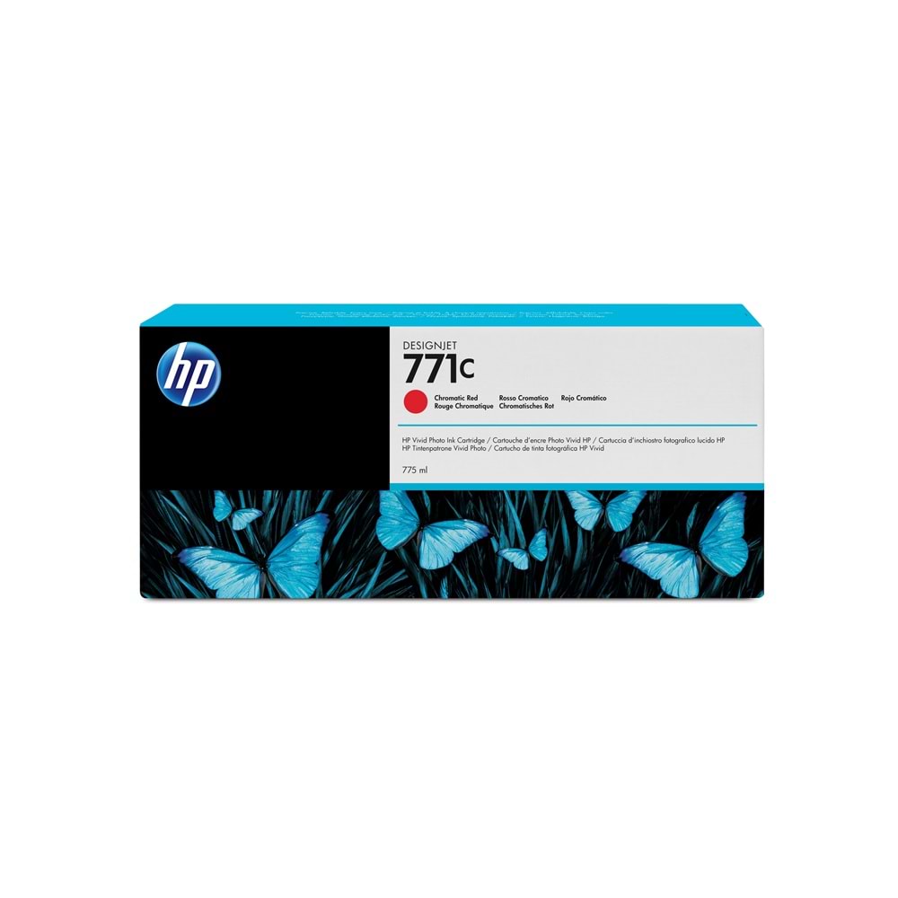 Hp 771 Chromatic Red 775 ml. Kromatik Kırmızı Orijinal Plotter Designjet Mürekkep Kartuşu (B6Y08A)