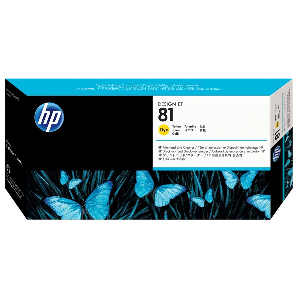 HP 81 Yellow (Sarı) Baskı Kafası Orijnal Plotter Designjet Printhead and Cleaner (C4953A)