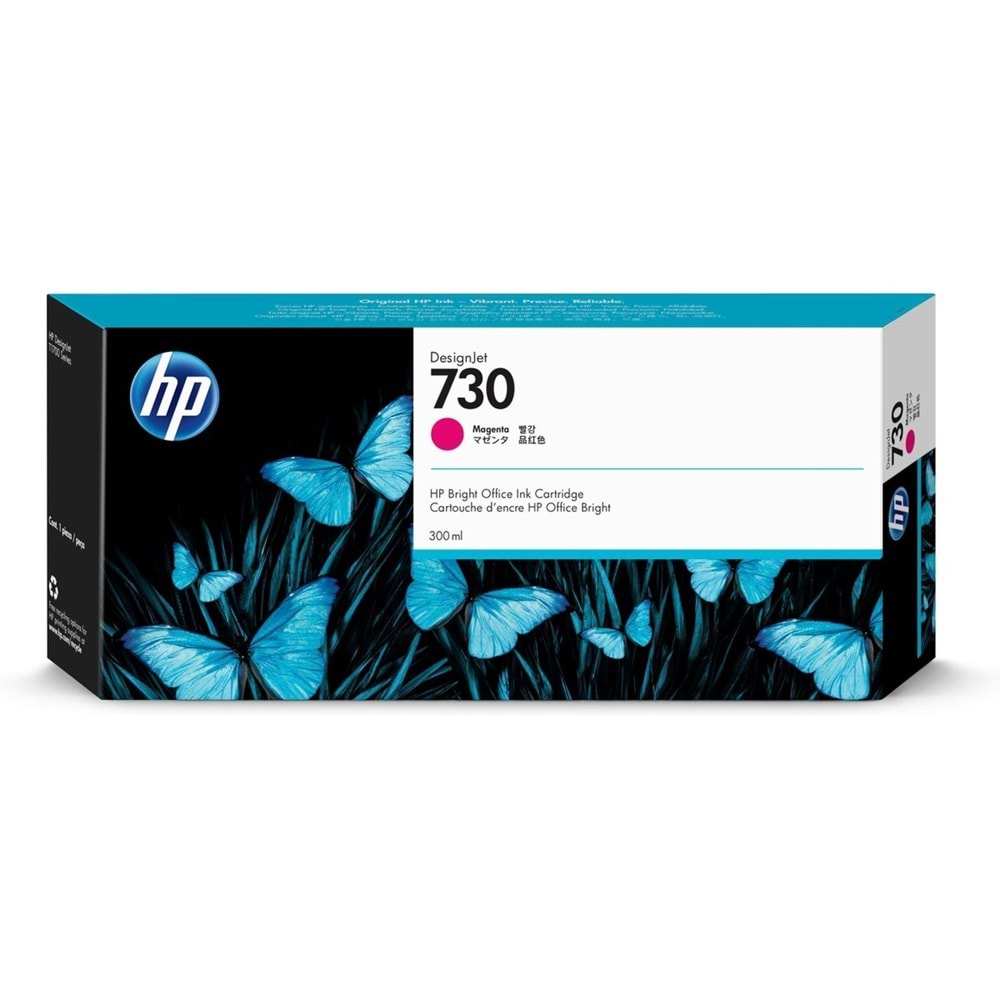 HP 730 Magenta 300 ml. Kırmızı Orijinal Plotter Designjet Mürekkep Kartuşu (P2V69A)