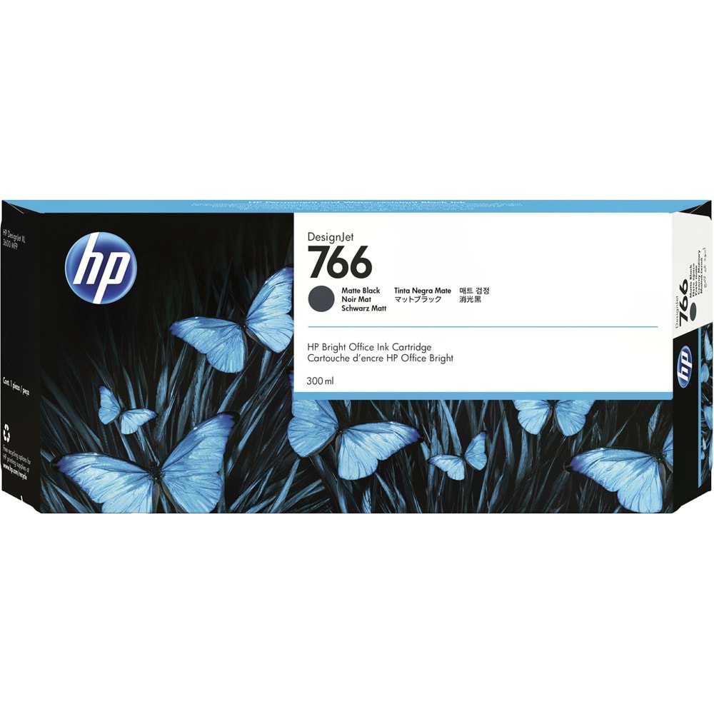 HP 766 Matt Black 300 ml. Mat Siyah Orijinal Plotter Designjet XL Mürekkep Kartuşu (P2V92A)