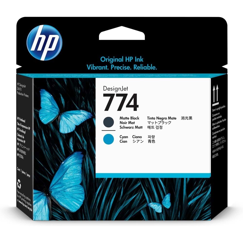 HP 774 Matt Black/Cyan Baskı Kafası Orijnal Plotter Designjet Printhead (P2W01A)