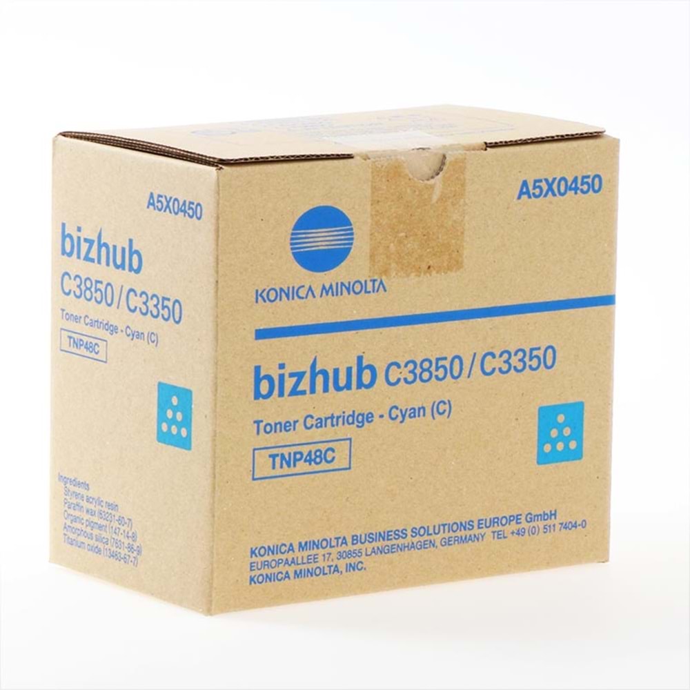 Konica Minolta TNP-48 Orijinal Mavi Toner Bizhub C3350 C3850 (A5X0450)