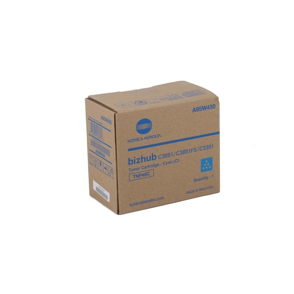 Konica Minolta TNP-49 Orijinal Mavi Toner | Bizhub C3351 & C3851 (A95W450)