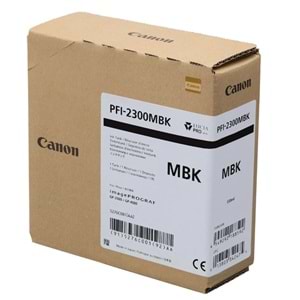 Canon PFI-2300 MBK (Matte Black) Mat Siyah Orijinal Mürekkep Kartuş 330 ml. (5276C001)