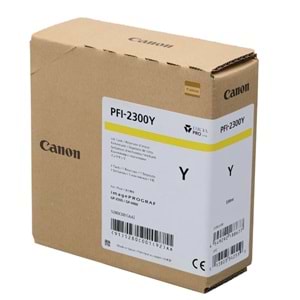 Canon PFI-2300 Y (Yellow) Sarı Orijinal Mürekkep Kartuş 330 ml. (5280C001)