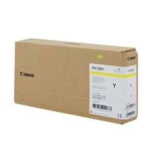 Canon PFI-706 Y (Yellow) Sarı Plotter Orijinal Mürekkep Kartuş 700 ml. (6684B001)