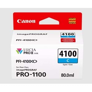 Canon PFI-4100 Cyan (C) 80 ml. Mürekkep Kartuş (6778C002)