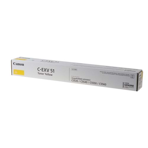 Canon EXV-51 Orjinal Sarı Toner IR-C 5500 5535 5540 5550 5560 (0484C002)