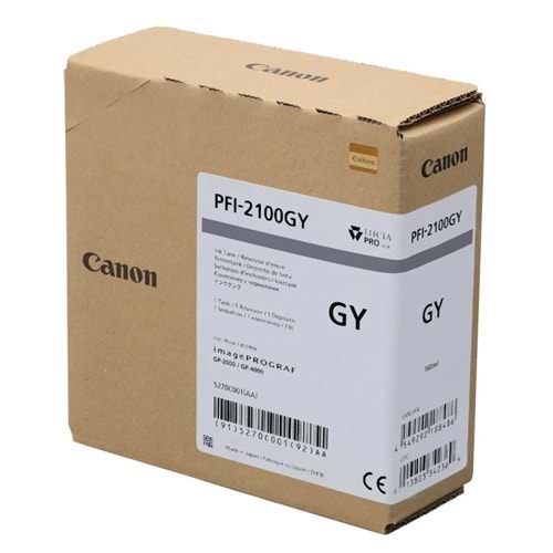 Canon PFI-2100 GY (Gray) Gri Orijinal Mürekkep Kartuş 160 ml. (5270C001)
