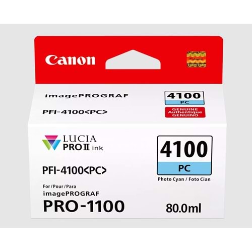 Canon PFI-4100 Fotoğraf Cyan (PC) 80 ml. Mürekkep Kartuş (6781C002)