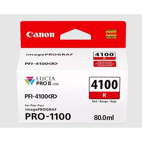 Canon PFI-4100 Kırmızı (R) 80 ml. Mürekkep Kartuş (6785C002)