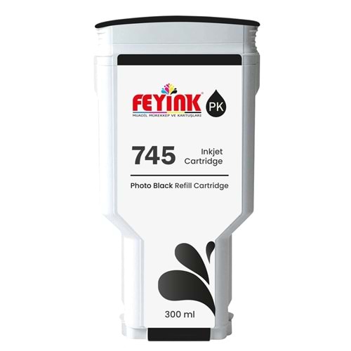 Feyink® HP 745 Photo Black (PK) Orijinal Mürekkep Dolumlu Feyink Kartuş 300 ml Fotoğraf Siyahı