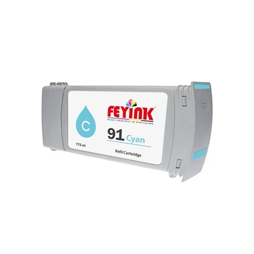 Feyink® Hp 91 Cyan (C) Feyink Muadil Kartuş 775ml Designjet