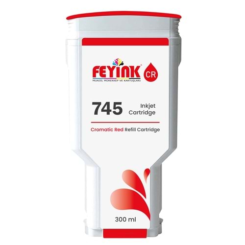 Feyink® HP 745 Chromatic Red (CR) Orijinal Mürekkep Dolumlu Feyink Kartuş 300 ml Kromatik Kırmızı