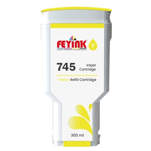 Feyink® HP 745 Yellow (Y) Orijinal Mürekkep Dolumlu Feyink Kartuş 300 ml Sarı
