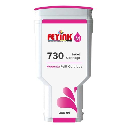 Feyink® HP 730 Magenta (M) Orijinal Mürekkep Dolumlu Feyink Kartuş 300 ml Kırmızı