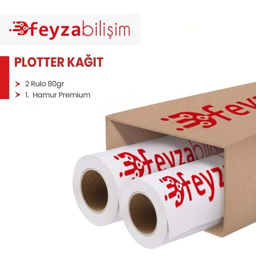 PlotterSarf® 1.Hamur Premium Opak 80gr Plotter (Çizim)Kağıdı 152cm x 100mt (2 Rulo)