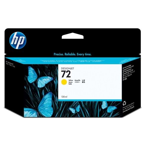 HP 72 Yellow 130 ml. Sarı Orijinal Plotter Designjet Mürekkep Kartuşu (C9373A)