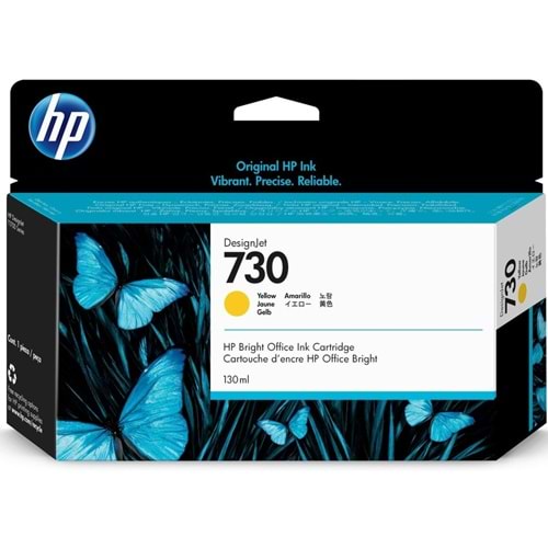 HP 730 Yellow 130 ml. Sarı Orijinal Plotter Designjet Mürekkep Kartuşu (P2V64A)