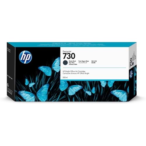 HP 730 Matt Black 300 ml. Mat Siyah Orijinal Plotter Designjet Mürekkep Kartuşu (P2V71A)