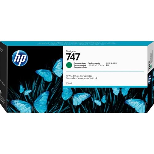 HP 747 Chromatic Green 300 ml. Kromatik Yeşil Orijinal Plotter Designjet Mürekkep Kartuşu (P2V84A)