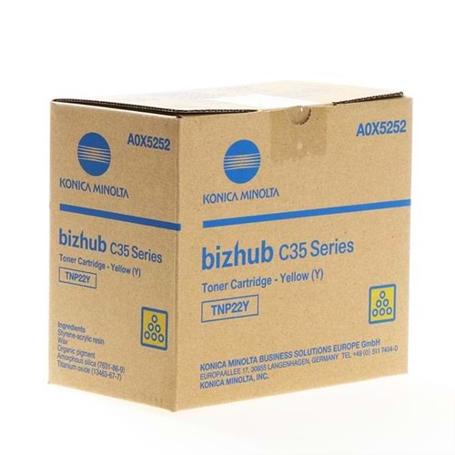 Konica Minolta TNP-22 Orjinal Sarı Toner Bizhub C35 (A0X5252)