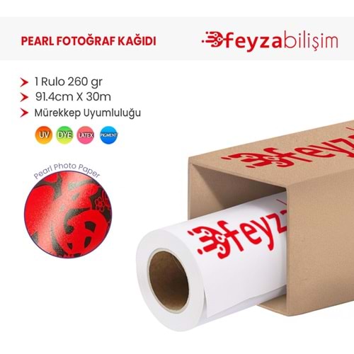 PlotterSarf® Microporous (Pearl) RC Fotoğraf Kağıdı Waterprof 260gr 91.4cm x30mt (1 Rulo)