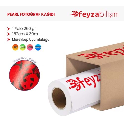 PlotterSarf® Microporous (Pearl) RC Fotoğraf Kağıdı Waterprof 260gr 152cm x30mt (1 Rulo)